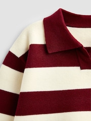 JoJo Maman Bébé Red Stripe Knitted Collar Jumper - Image 3 of 4