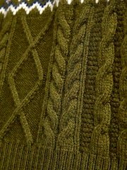 JoJo Maman Bébé Green Christmas Car Fairisle Jumper - Image 5 of 6