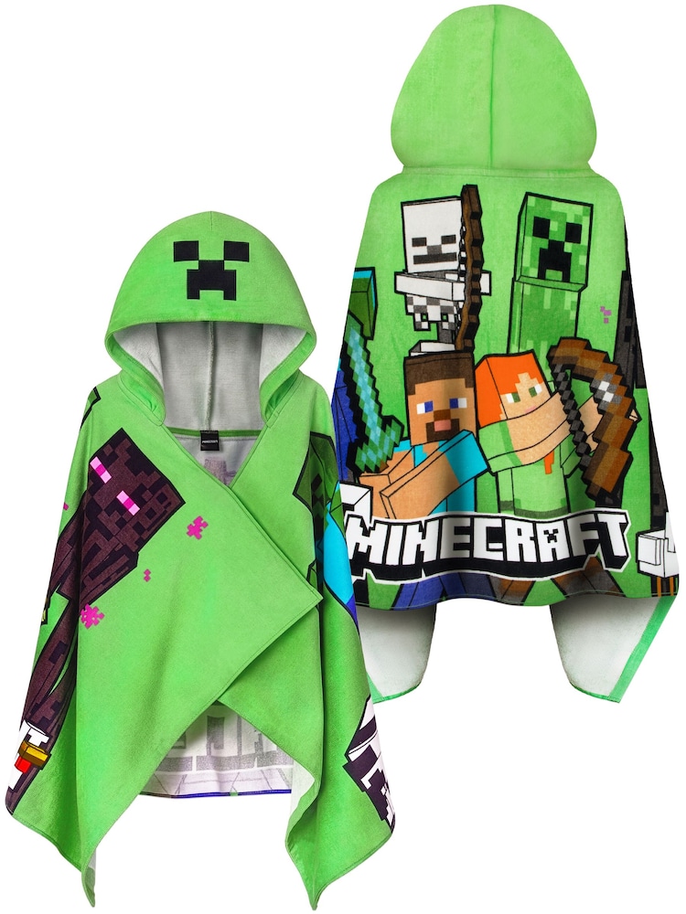 Character Green Minecraft Swimming And Bath Wrap Towel Poncho - Image 1 of 10 Character Green Minecraft Swimming And Bath Wrap Towel Poncho - Image 1 of 10