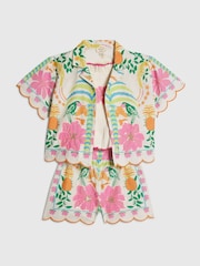 River Island Pink Palm Parrot Shirt & Shorts 3 Piece Set - Image 3 of 5