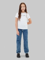 Calvin Klein Jeans White Slim Logo T-Shirt - Image 1 of 2