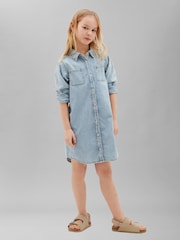 Calvin Klein Jeans Blue Belted Denim Shirt Dress - Image 2 of 4