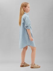Calvin Klein Jeans Blue Belted Denim Shirt Dress - Image 3 of 4