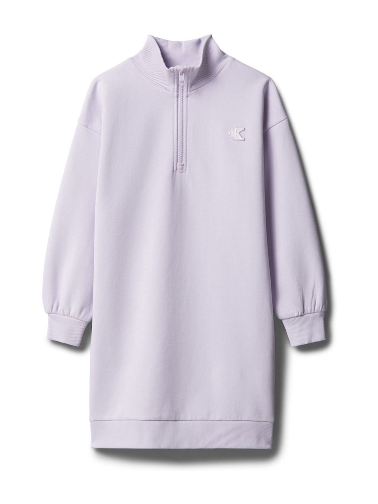 Calvin Klein Jeans Pink Kids Zip Sweatshirt Dress - Image 5 of 5