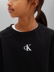 Calvin Klein Jeans Black Signature Logo Sweatshirt - Image 3 of 4