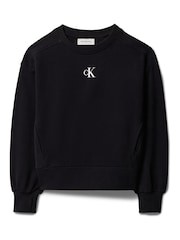 Calvin Klein Jeans Black Signature Logo Sweatshirt - Image 4 of 4