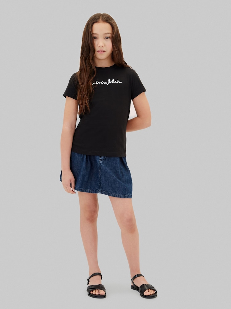Calvin Klein Jeans Black Slim Logo T-Shirt - Image 1 of 4