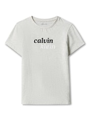 Calvin Klein Jeans Grey Slim Logo T-Shirt - Image 4 of 4