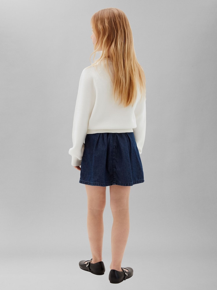 Calvin Klein Jeans Blue Pleated Denim Skirt - Image 2 of 5