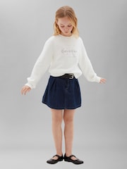 Calvin Klein Jeans Blue Pleated Denim Skirt - Image 3 of 5
