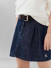 Calvin Klein Jeans Blue Pleated Denim Skirt - Image 4 of 5