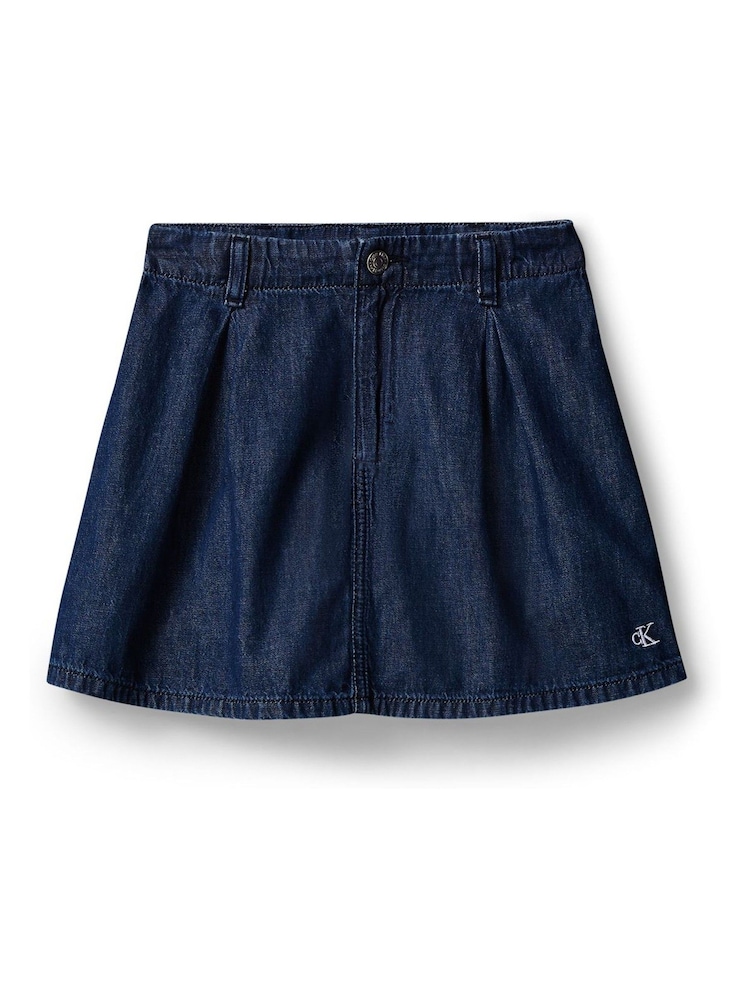 Calvin Klein Jeans Blue Pleated Denim Skirt - Image 5 of 5