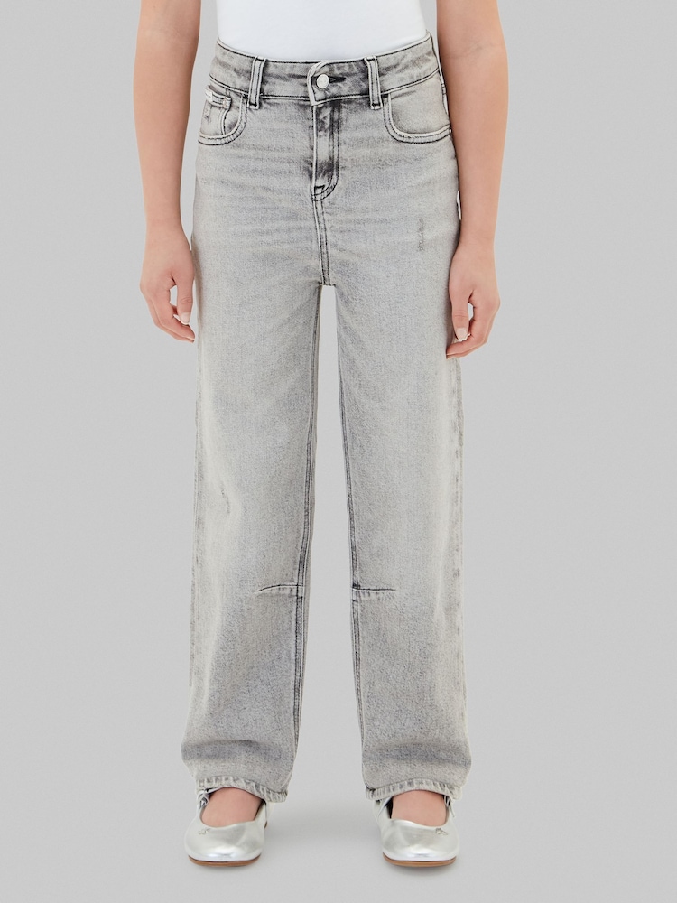 Calvin Klein Jeans Grey Barrel Leg Jeans - Image 1 of 5 Calvin Klein Jeans Grey Barrel Leg Jeans - Image 1 of 5