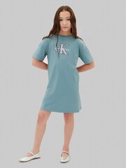 Calvin Klein Jeans Blue Signature Logo T-Shirt Dress - Image 1 of 5
