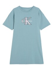 Calvin Klein Jeans Blue Signature Logo T-Shirt Dress - Image 5 of 5