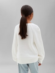 Calvin Klein Jeans White Chunky Knit Jumper - Image 2 of 5