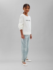 Calvin Klein Jeans White Chunky Knit Jumper - Image 3 of 5