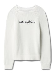 Calvin Klein Jeans White Chunky Knit Jumper - Image 5 of 5