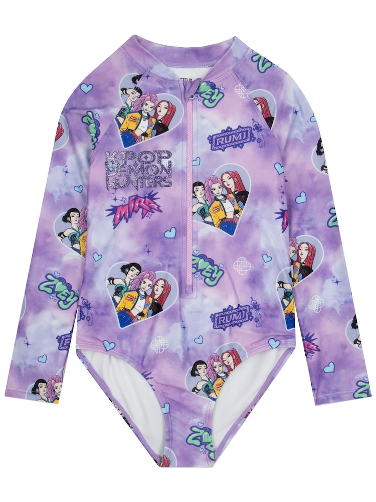 Character K-Pop Demon Hunters Long Sleeve Swimsuit With Scrunchie - Imagen 1 de 9