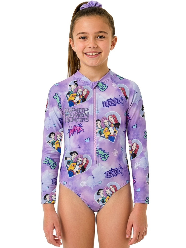 Character K-Pop Demon Hunters Long Sleeve Swimsuit With Scrunchie - Imagen 2 de 9