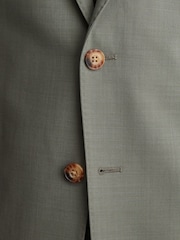 Reiss Sage Green Grain Tailored Fit Wool-Blend Single-Breasted Suit Blazer - Image 3 of 10