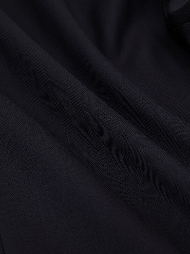 Reiss Navy Success Classic Fit Wool Single-Breasted Shadow-Stripe Suit Blazer - Image 10 of 10