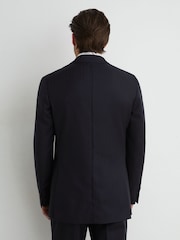 Reiss Navy Success Classic Fit Wool Single-Breasted Shadow-Stripe Suit Blazer - Image 6 of 10