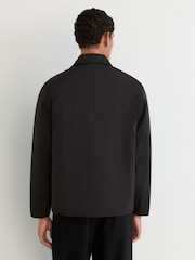 Reiss Black Raider Lightly-Padded Patch-Pocket Overshirt - Image 5 of 8