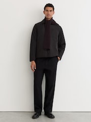 Reiss Black Raider Lightly-Padded Patch-Pocket Overshirt - Image 7 of 8
