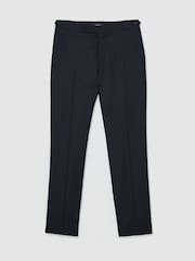 Reiss Navy Success Classic Fit Wool Shadow-Stripe Suit Trousers - Image 2 of 7