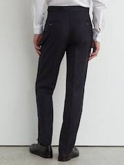 Reiss Navy Success Classic Fit Wool Shadow-Stripe Suit Trousers - Image 5 of 7