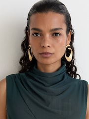 Vert bleu sarcelle - Robe longue sans manches à détails drapés Reiss Dylan - Image 5 de 9