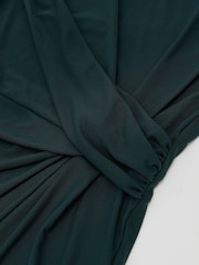 Vert bleu sarcelle - Robe longue sans manches à détails drapés Reiss Dylan - Image 8 de 9