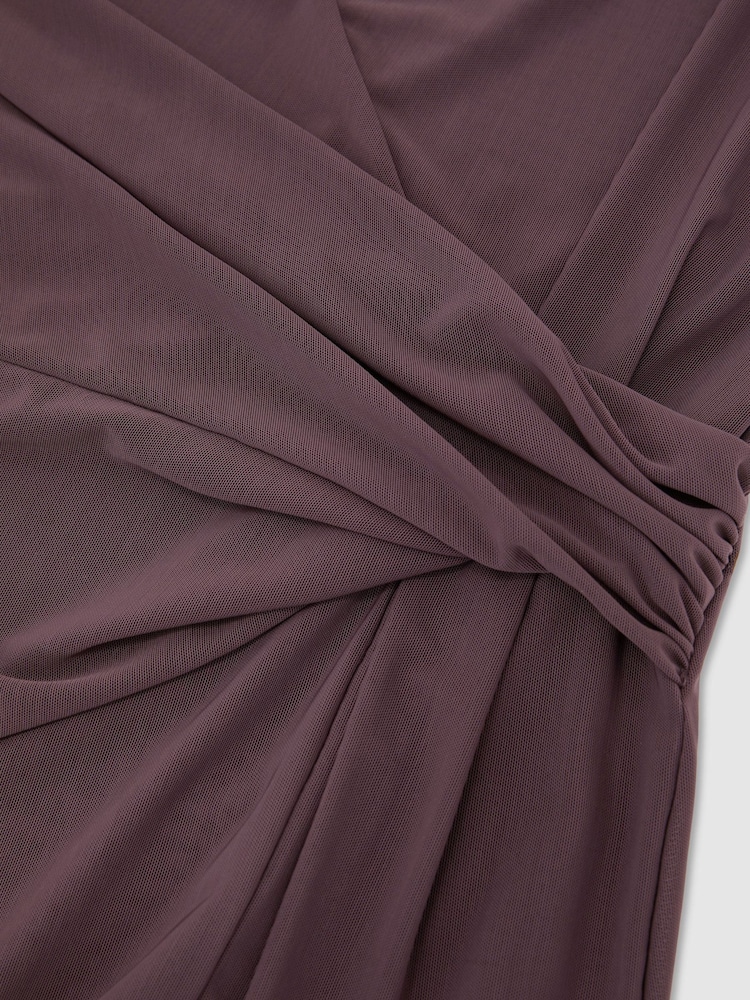 Taupe-bruin - Reiss Dylan mouwloze maxi-jurk met gedrapeerde details - Afbeelding 6 van 6 Taupe-bruin - Reiss Dylan mouwloze maxi-jurk met gedrapeerde details - Afbeelding 6 van 6