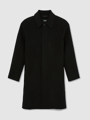 Reiss Black Mccullough Wool-Blend Single-Breasted Raglan Overcoat - Image 2 of 7