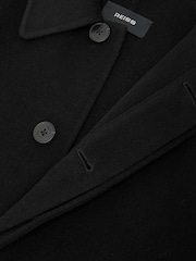 Reiss Black Mccullough Wool-Blend Single-Breasted Raglan Overcoat - Image 7 of 7
