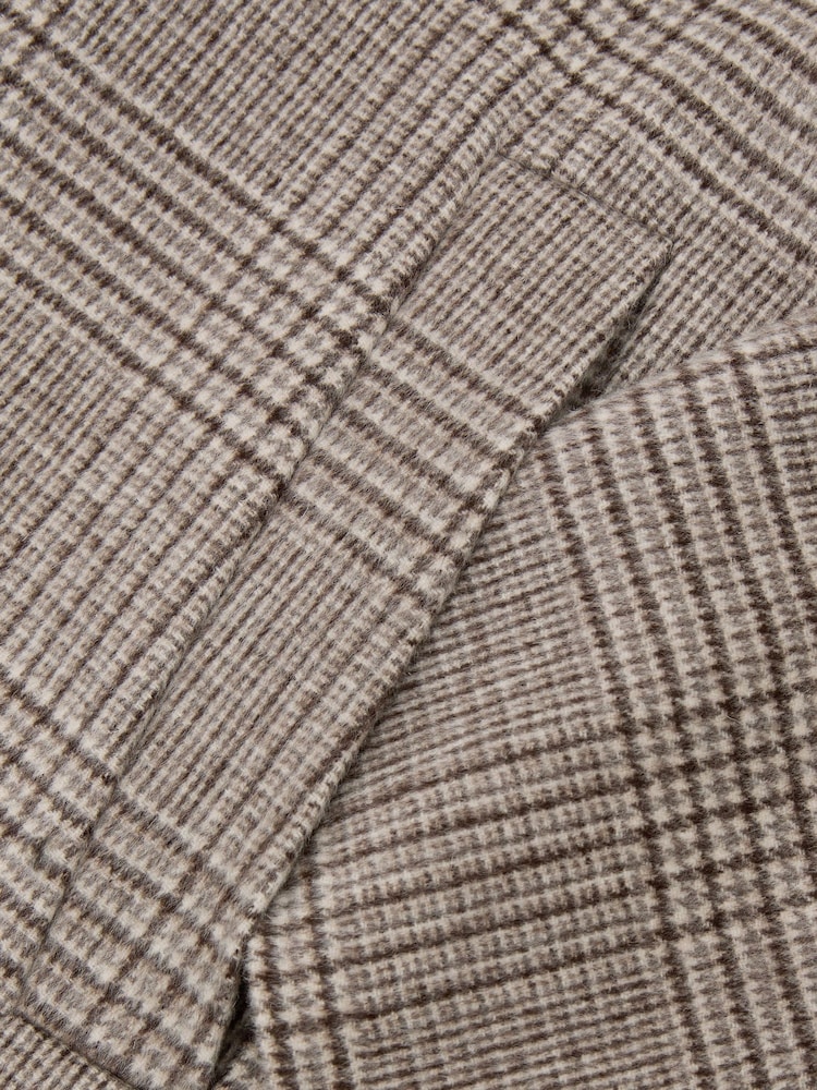 Reiss Stone Check Morpeth Wool-Blend Check Single-Breasted Overcoat - Image 11 of 11 Reiss Stone Check Morpeth Wool-Blend Check Single-Breasted Overcoat - Image 11 of 11