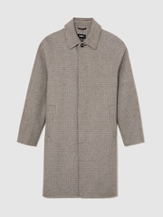 Reiss Stone Check Morpeth Wool-Blend Check Single-Breasted Overcoat - Image 2 of 11
