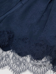 Reiss Marlow Jacquard Lace-Trim Scarf-Neck Playsuit - Bild 7 von 7