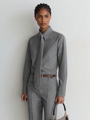 Reiss Rosaria Woven Neck-Tie Long-Sleeve Shirt - Bild 1 von 7