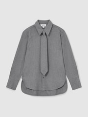 Reiss Rosaria Woven Neck-Tie Long-Sleeve Shirt - Bild 2 von 7
