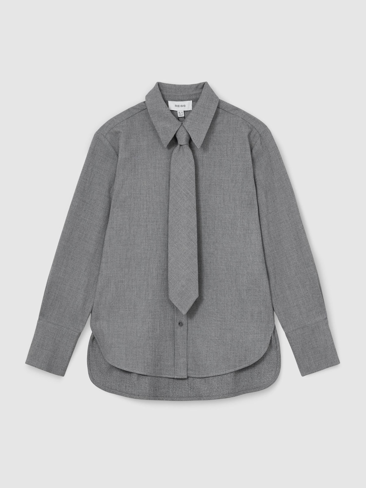 Reiss Rosaria Woven Neck-Tie Long-Sleeve Shirt - Bild 2 von 7 Reiss Rosaria Woven Neck-Tie Long-Sleeve Shirt - Bild 2 von 7