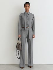 Reiss Rosaria Woven Neck-Tie Long-Sleeve Shirt - Bild 5 von 7