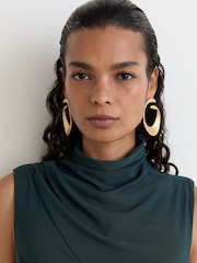 Blauwgroen - Reiss Dylan mouwloze maxi-jurk met gedrapeerde details - Afbeelding 5 van 8