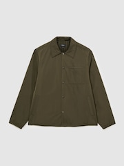 Reiss Dark Green Raider Lightly-Padded Patch-Pocket Overshirt - Image 2 of 8