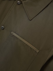 Reiss Dark Green Raider Lightly-Padded Patch-Pocket Overshirt - Image 8 of 8