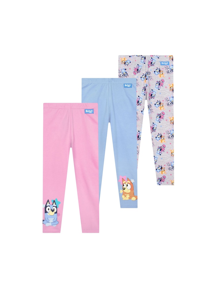 Character Blue Bluey And Bingo Leggings 3 Pack - Image 1 of 8 Character Blue Bluey And Bingo Leggings 3 Pack - Image 1 of 8
