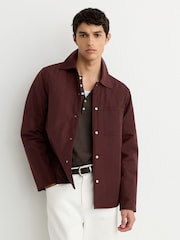 Reiss Bordeaux Raider Lightly-Padded Patch-Pocket Overshirt - Image 1 of 8