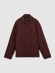 Reiss Bordeaux Raider Lightly-Padded Patch-Pocket Overshirt - Image 2 of 8