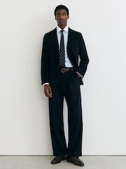 Reiss Soft Blue Wells Cotton-Stretch Contrast Double-Cuff Shirt Regular-Fit - Image 5 of 8